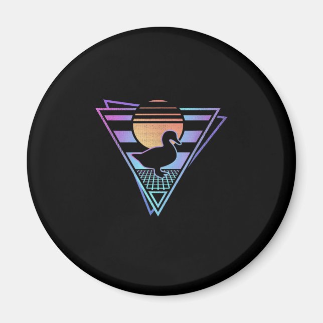 Imã Duck Retro 80s EDM Synthwave Gift-Shirt (Frente)