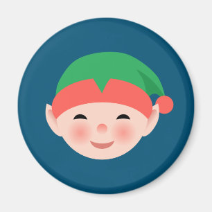 Imã Duende do Natal no chapéu verde no azul