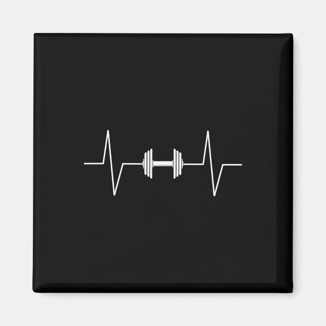 Imã Dumbbell Heartbeat Ekg Pulse Tee Gif (Frente)