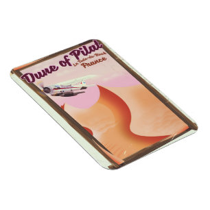 Ímã Duna de Pilat, dunas pôster de viagem vintage Fran