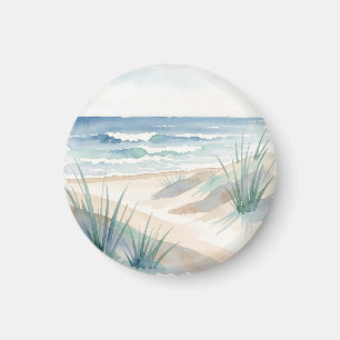 Imã Dunas Serenas da Praia Água Oceânica Aquarela Cost