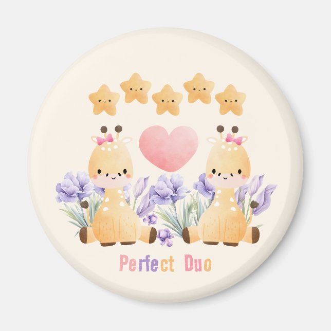 Imã Duo Perfeito | Ímã de Girafa Casalzinho (Frente)