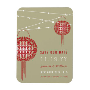 Ímã Dupla Felicidade Lanternas Vermelhas Asiáticas Sal