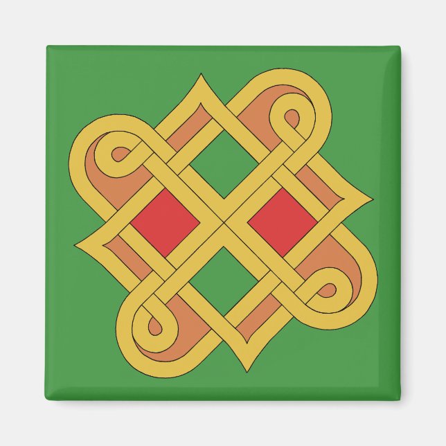 Imã Durrow Knotwork 2016 Red and Green (Frente)