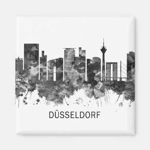 Imã Dusseldorf Alemanha Skyline BW