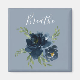 Imã Dusty Blue Breathe Script Watercolor Elegante