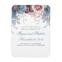 Dusty Blue e Mauve Floral Salvar a Data