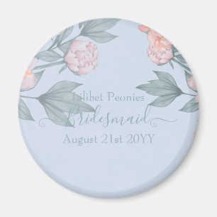 Imã Dusty Blue Peonies Casamento