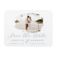 Dusty Blue Romântico Frame Brutado Salva Data