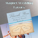 Imã Dusty Blue Wedding 2 Corações em Favor de Casament<br><div class="desc">Casamento de Dusty BlueBeach 2 Hearts no favor do imã de casamento de Sand. Os produtos de casamento de praia estão disponíveis em uma grande variedade de produtos para o perfeito casamento de praia.</div>