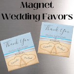 Imã Dusty Blue Wedding 2 Heart Sand Wedding favor<br><div class="desc">Casamento de Chic Dusty BlueBeach 2 Hearts no favor do imã de casamento Sand. Os produtos de casamento de praia estão disponíveis em uma grande variedade de produtos para o perfeito casamento de praia.</div>