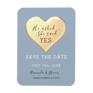 Ímã Dusty Blue Weding Save the Date Invitation