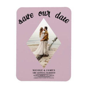 Ímã Dusty Rosa Diamond Foto Casamento Salve a Data