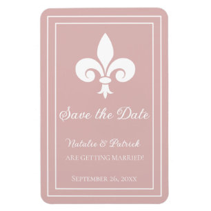 Ímã Dusty Rosa Fleur de Lis Imã salve a data