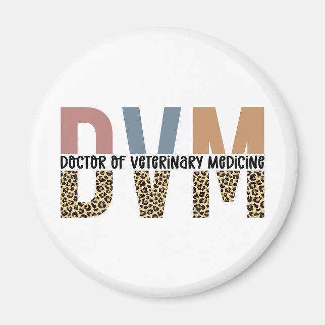 Imã DVM Doctor Veterinary Medicine Leopard Print (Frente)