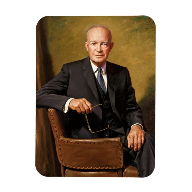 Ímã Dwight Eisenhower Presidente da Casa Branca Retrat (Vertical)
