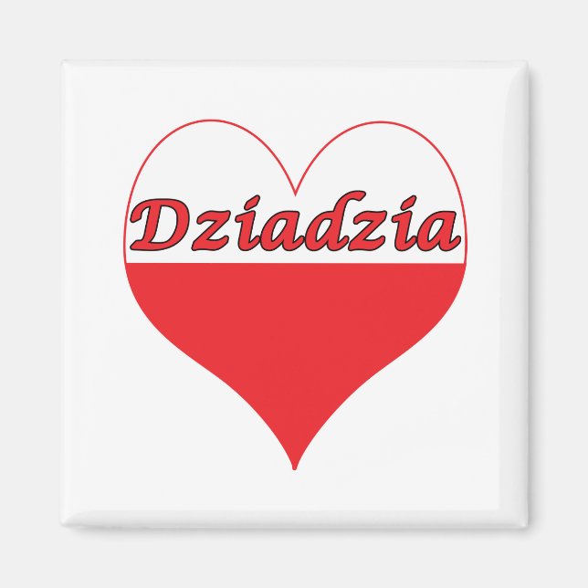 Imã Dziadzia Polonês Heart (Frente)