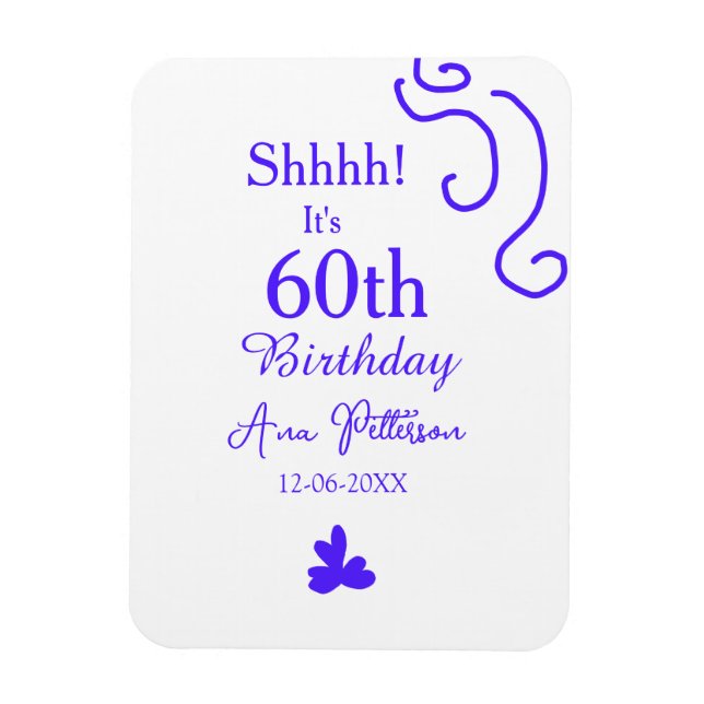 Ímã É 60º aniversário adicionar nome roxo espanhol r (Vertical)