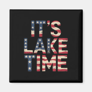 Imã É a Hora do Lago Bandeira Patriótica Americana EUA