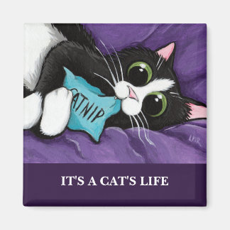 Imã É a vida de um gato | Magneta de arte personalizáv