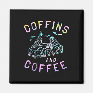 Imã E Café Funny Skeleton Tie Dye Retro Halloween