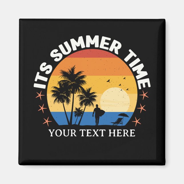 Imã É Design de Pôr do Sol Tropical de Verão (Frente)