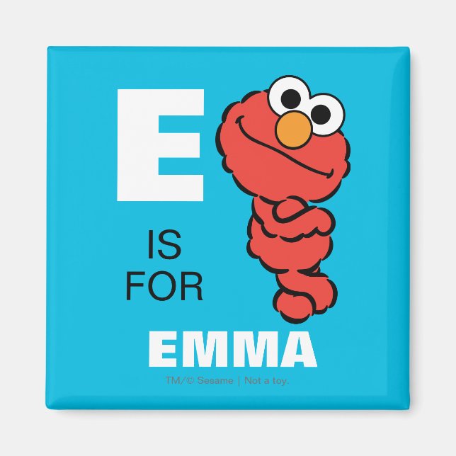 Imã E é para Elmo | Adicione seu nome (Frente)