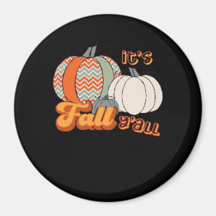 Imã É Fall Y'all, Funny Pumpkins Chevron Pattern