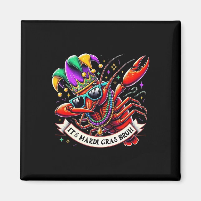Imã É Mardi Gras Bruh - Engraçado Dabbing Crayfish Mar (Frente)