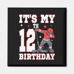 Imã É Meu 12º Aniversário Menino Hóquei No Gelo Dabbin