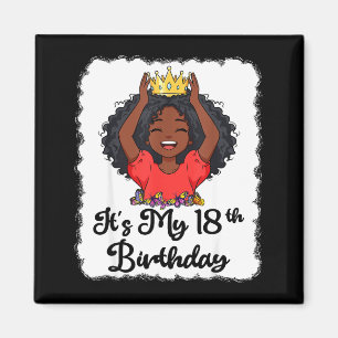Imã É Meu 18º Aniversário Menina Negra Coroa de Prince