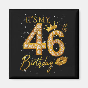 Imã É Meu 46º Aniversário Coroa 46 Anos de Idade 46º N