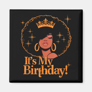 Imã É Meu Aniversário Rainha Afro-Americana Negra