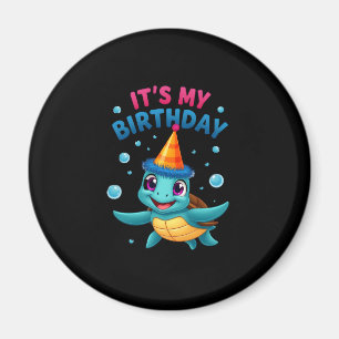 Imã É Meu Aniversário Tartaruga Marinha Fofa Aniversár