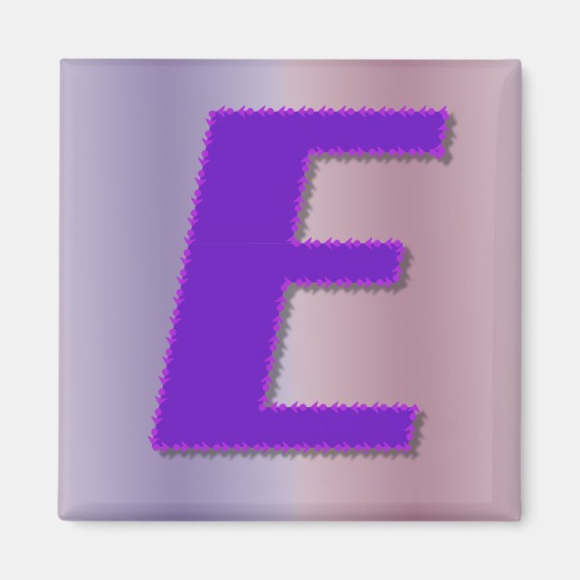 Imã E monograma roxo (Frente)