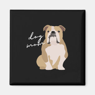 Imã E mulher mãe de cachorro Bulldog Inglês Branco