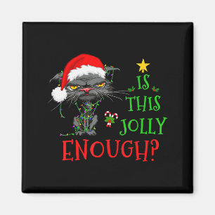 Imã É Natal Feliz o Suficiente Luzes de Gato Aborrecid