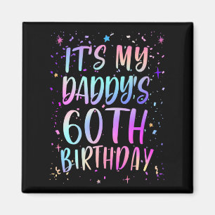 Imã É o 60º Aniversário do Meu Papai Colorido Feliz 60