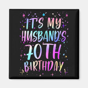 Imã É o 70º Aniversário do Meu Marido Colorido Feliz 7
