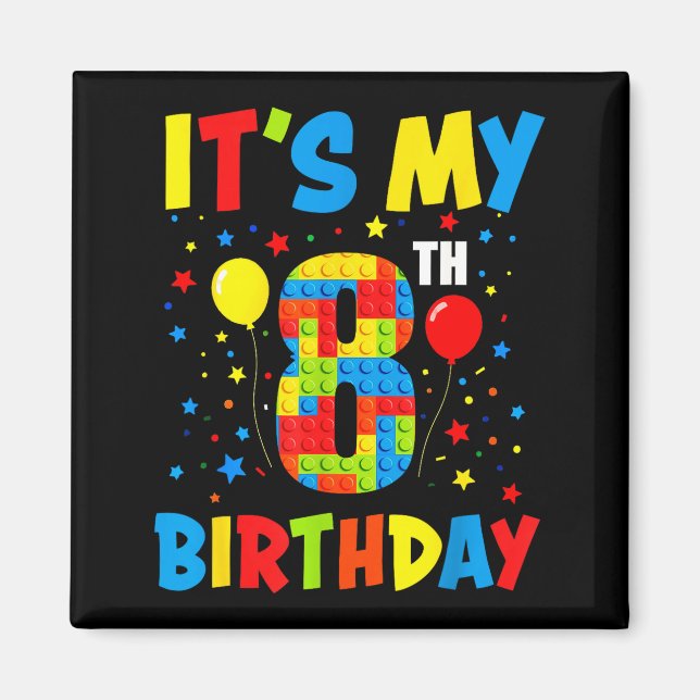 Imã É o 8º aniversário de 8 anos de blocos de construç (Frente)