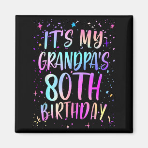 Imã É o 80º Aniversário do Meu Avô Colorido Feliz 80 A