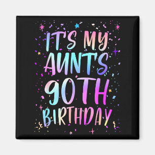 Imã É o 90º Aniversário da Minha Tia Colorido Feliz 90
