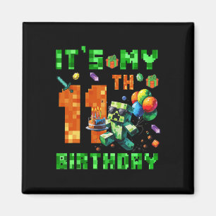 Imã É o meu 11º aniversário Pixel Number Video Game Ga