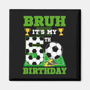 Imã É o meu 5º aniversário tema de futebol para menino