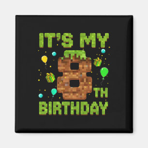 Imã É o meu 8º aniversário Jogo Pixel de Aniversário M