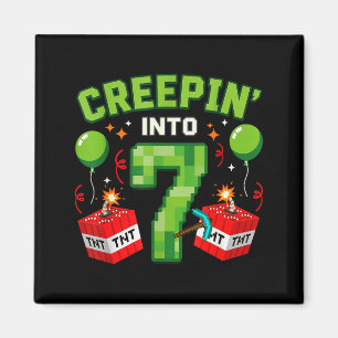 Imã É o meu aniversário de 7 anos, garoto gamer verde