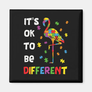 Imã É Ok Ser Diferente Flamingo Conscientização do Aut