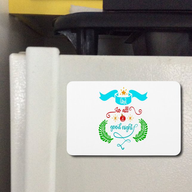 Ímã E Para Um Bom Natal, Tipografia, ZSG (And To All A Good Night Christmas Quote Flexible Magnet)