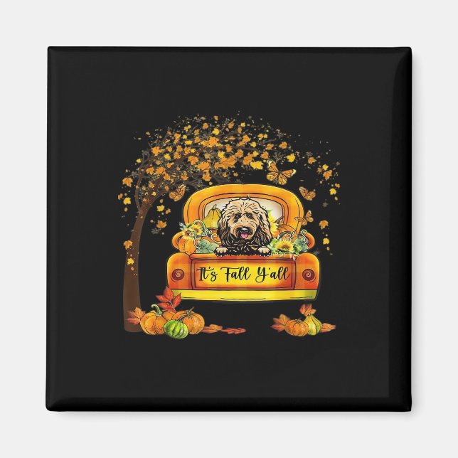 Imã É Pumpkin de Goldendoodle e Ação de Graças (Frente)