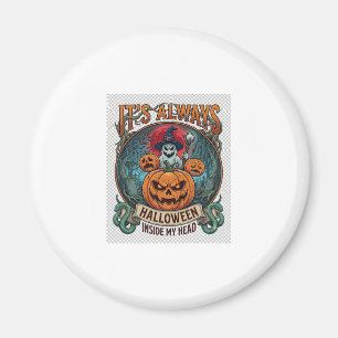 Imã É Sempre Halloween Dentro da Cabeça Abóbora Fantas